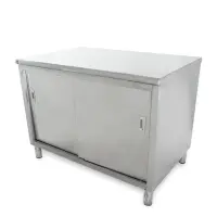 Universal ST-330-48 - 30" X 48" Stainless Steel Storage Dish Cabinet - Sliding Doors