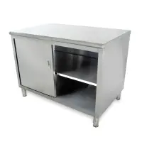 Universal ST-330-48 - 30" X 48" Stainless Steel Storage Dish Cabinet - Sliding Doors