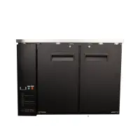 Universal 48" Black Solid Door Back Bar Refrigerator with LED Lights