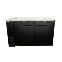 Universal 60" Black Solid Door Back Bar Refrigerator with LED Lights