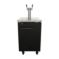 Universal UDD-1-HC Double Tap Beer Dispenser Kegerator - Black, (1) 1/2 Keg Capacity