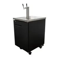 Universal UDD-1-HC Double Tap Beer Dispenser Kegerator - Black, (1) 1/2 Keg Capacity