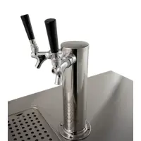 Universal UDD-1-HC Double Tap Beer Dispenser Kegerator - Black, (1) 1/2 Keg Capacity