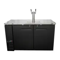 Universal UDD-2-HC Double Tap Beer Dispenser Kegerator - Black, (2) 1/2 Keg Capacity