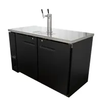 Universal UDD-2-HC Double Tap Beer Dispenser Kegerator - Black, (2) 1/2 Keg Capacity