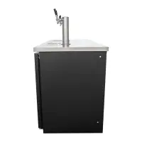 Universal UDD-3-HC Black, Beer Dispenser Kegerator with (2) Tap Towers - (3) 1/2 Keg Capacity