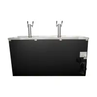 Universal UDD-3-HC Black, Beer Dispenser Kegerator with (2) Tap Towers - (3) 1/2 Keg Capacity