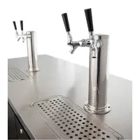 Universal UDD-3-HC Black, Beer Dispenser Kegerator with (2) Tap Towers - (3) 1/2 Keg Capacity