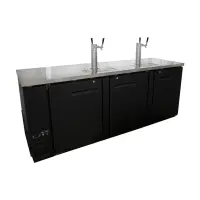 Universal UDD-4-HC Black, Beer Dispenser Kegerator with (2) Tap Towers - (4) 1/2 Keg Capacity