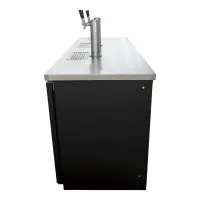 Universal UDD-4-HC Black, Beer Dispenser Kegerator with (2) Tap Towers - (4) 1/2 Keg Capacity