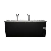 Universal UDD-4-HC Black, Beer Dispenser Kegerator with (2) Tap Towers - (4) 1/2 Keg Capacity