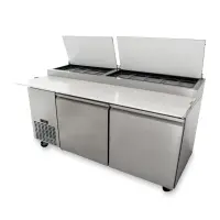 Universal UPPT72 72” Two Door Pizza Prep Table Refrigerator