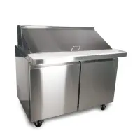 Universal USPT48 48” Mega Top Two Door Sandwich Prep Table Refrigerator