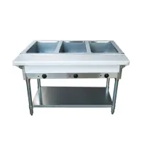 Universal NH-3-120 - Electric 3 Pan Open Well Steam Table with Undershelf- Thermostatic Controls