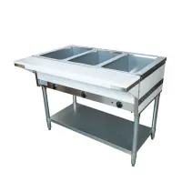 Universal NH-3-120 - Electric 3 Pan Open Well Steam Table with Undershelf- Thermostatic Controls