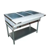 Universal NH-3-120 - Electric 3 Pan Open Well Steam Table with Undershelf- Thermostatic Controls