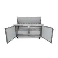 Universal USPT60 60” Mega Top Two Door Sandwich Prep Table Refrigerator