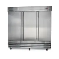 Universal USDF81 81" Three Section Solid Door Reach in Freezer - 72 Cu. Ft.