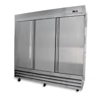 Universal USDF81 81" Three Section Solid Door Reach in Freezer - 72 Cu. Ft.