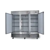 Universal USD81 81" Three Section Solid Door Reach in Refrigerator - 72 Cu. Ft.