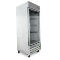 Universal USDR29 29" One Section Glass Door Reach in Refrigerator with LED Lights - 23 Cu. Ft.