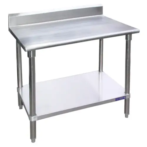 Universal B5SG2430 - 30" X 24" Stainless Steel Work Table W/ Back Splash and Galvanized Under Shelf