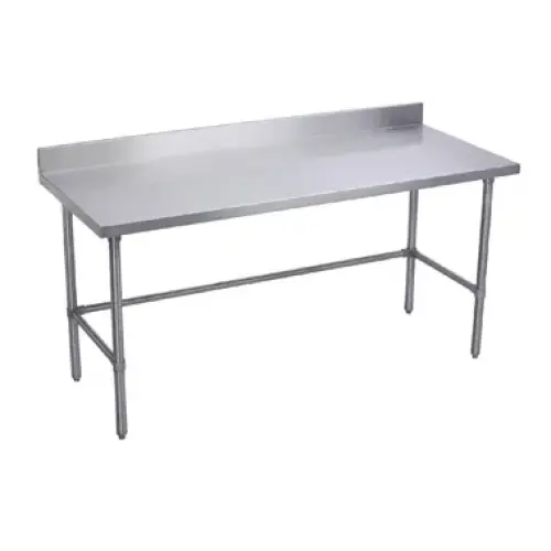 Universal B5SG2484-RCB - 84" X 24" Stainless Steel Work Table W/ Back Splash and Galvanized Cross Bar