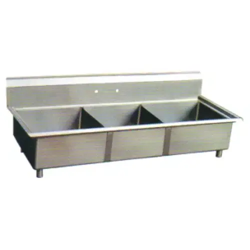 Universal DD1620-3 - 57" Three Compartment Deep Draw Sink - NSF Certified