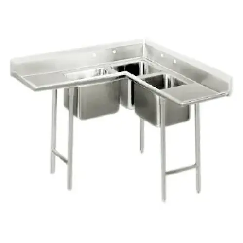 Universal CS4625 - 46" X 25" Three Compartment Corner Sink