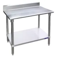 Universal B5SG2436 - 36" X 24" Stainless Steel Work Table W/ Back Splash and Galvanized Under Shelf