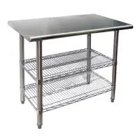 Universal TS2436 - 36" X 24" Stainless Steel Work Table W/ Wire Under Shelves