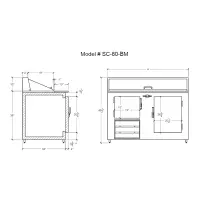 Universal Coolers SC-60-BM - 60" Refrigerated Sandwich Prep Table