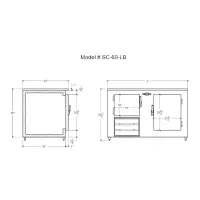 Universal Coolers LB72G - 72" Low Boy Under Counter Refrigerator - Sliding Glass Doors