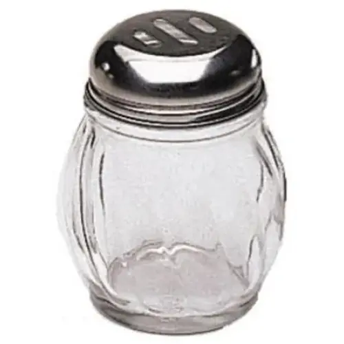 Update International SK-ROT - 2.5" x 3.5" x 2.5" - Glass Swirl Shaker with Stainless Steel Slotted Top  