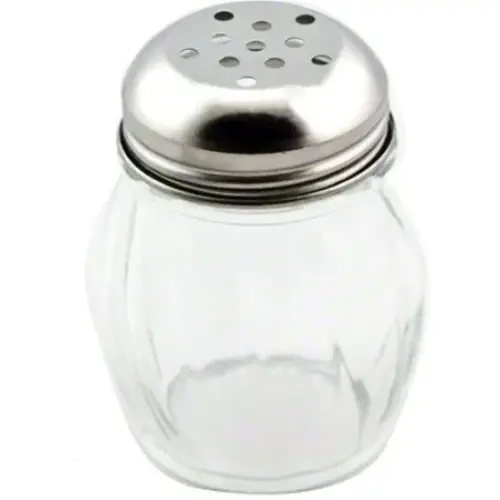 Update International SK-RPF - 2.5" x 3.5" x 2.5" - Glass Swirl Shaker with Stainless Steel Perforated Top  