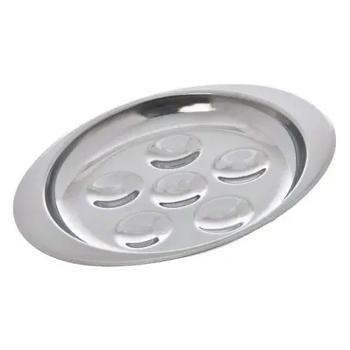 Update International SN-PL6 - 6" x 0.75" x 6" - Stainless Steel Six Hole Snail Dish   