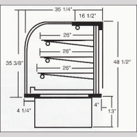 Marc SPL-48 - 48" Combination Bakery Display Case - Curved Glass