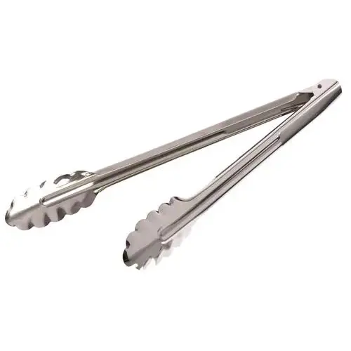 Update International ST-12XH/CS - 12" x 1" x 0.81" - 18/0 Stainless Steel Extra Heavy-Duty Spring Tongs   