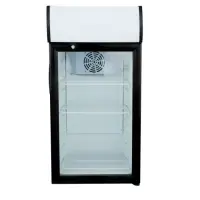 White / Black Swing Door Countertop Display Refrigerator Merchandiser - 3 cu. ft.