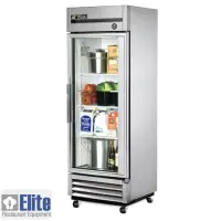 True T-19G 27" Reach-In Refrigerator - 1 Glass Swing Door, 3 Shelves