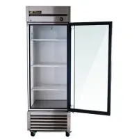 True T-23G - 27" Reach-In Refrigerator - 1 Glass Swing Door, 3 Shelves