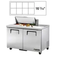 True TSSU-48-8 - 48" Sandwich Salad Prep Table Holds 8, 1/6 Pans