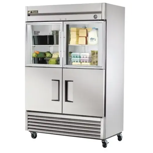 True TS-49-2-G-2 - 27" Combination Half Door Reach In Refrigerator