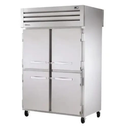 True STR2RPT-4HS-2S 53" Spec Series Stainless Steel Half Door Pass Through Refrigerator