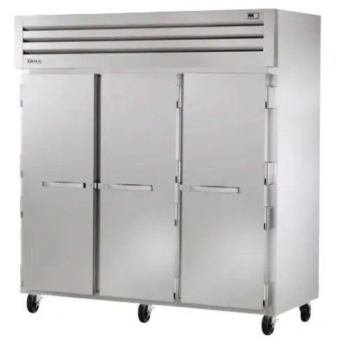 True STR3R-3S 78" Spec Series Stainless Steel Door Reach In Refrigerator