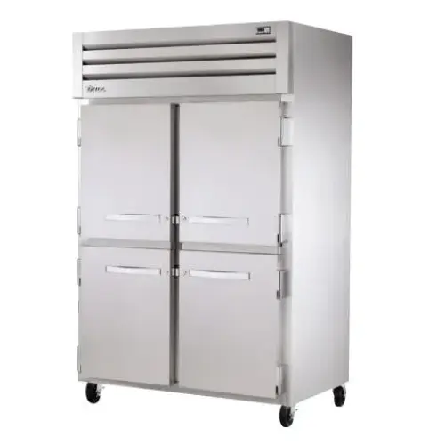 True STR2R-4HS 52" Spec Series Stainless Steel Half Door Reach In Refrigerator