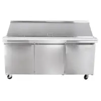 72” Three Door Sandwich Prep Table Refrigerator