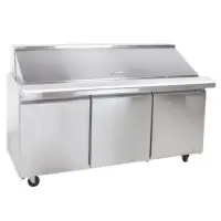 Universal USPT72 72” Mega Top Three Door Sandwich Prep Table Refrigerator