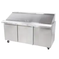 Universal USPT72 72” Mega Top Three Door Sandwich Prep Table Refrigerator