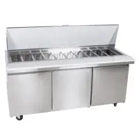 Universal USPT72 72” Mega Top Three Door Sandwich Prep Table Refrigerator